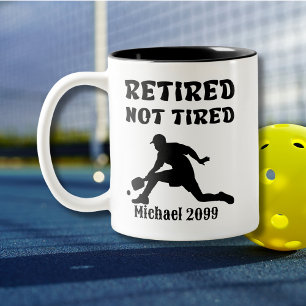 Caneca De Café Em Dois Tons Retirada não-jogador de piclebol com torre