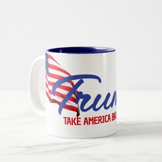 Caneca De Café Em Dois Tons RETIRE O Texto de Trump da AMÉRICA (Frente Esquerda)
