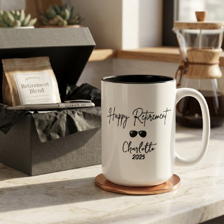 Caneca De Café Em Dois Tons Retirement Gift – “The Adventure Begins” | Elegant
