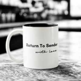 Caneca De Café Em Dois Tons Retornar ao Remetente com Cotação de Amor