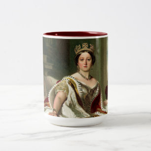 Caneca De Café Em Dois Tons Retrato da rainha Victoria