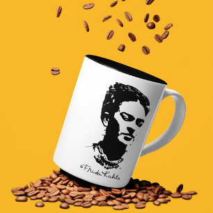 Caneca De Café Em Dois Tons Retrato da sombra de Frida