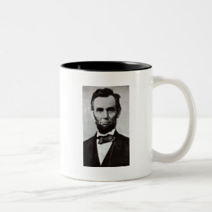 Caneca De Café Em Dois Tons Retrato de Abe Lincoln 2