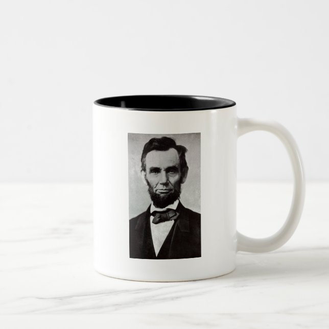 Caneca De Café Em Dois Tons Retrato de Abe Lincoln 2 (Direita)