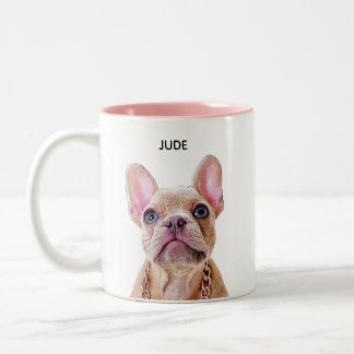 Caneca De Café Em Dois Tons Retrato de Água Personalizado de Animal de Estimaç