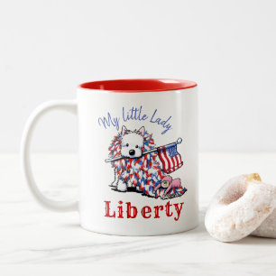 Caneca De Café Em Dois Tons Retrato do KiniArt Petcature LIBERTY