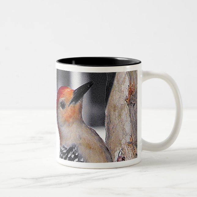 Caneca De Café Em Dois Tons Retrato do pica-pau (Direita)