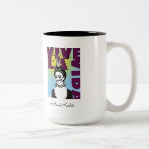 Caneca De Café Em Dois Tons Retrato do pop art de Frida Kahlo