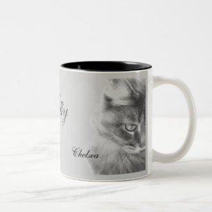 Caneca De Café Em Dois Tons Retrato "Gatinho Anjo"
