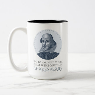 Caneca De Café Em Dois Tons Retrato Shakespeare para ser ou não ser citado