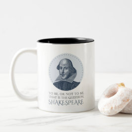 Caneca De Café Em Dois Tons Retrato Shakespeare para ser ou não ser citado