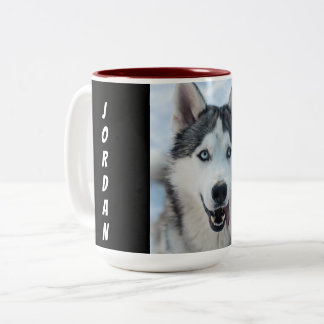 Caneca De Café Em Dois Tons Retratos de Pet Adoráveis