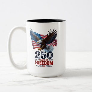 Caneca De Café Em Dois Tons Retrô 250 Anos de Liberdade EUA Patriótico 4 de Ju