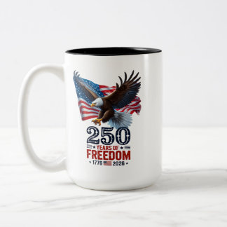 Caneca De Café Em Dois Tons Retrô 250 Anos de Liberdade EUA Patriótico 4 de Ju