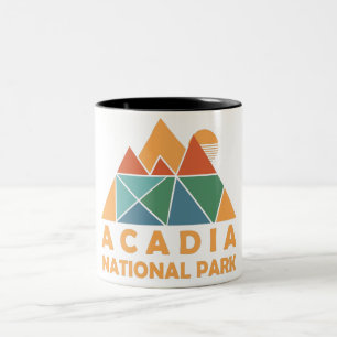 Caneca De Café Em Dois Tons Retro Acadia National Park Vintage Hiking