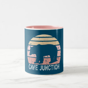 Caneca De Café Em Dois Tons Retro Bear Do Oregon Junção Caverna