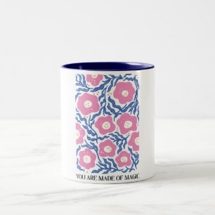 Caneca De Café Em Dois Tons Retro Boho Floral Você É Feita De Magia