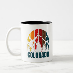 Caneca De Café Em Dois Tons Retro das Montanhas do Colorado