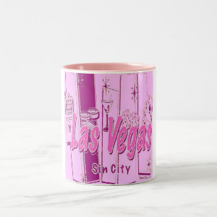 Caneca De Café Em Dois Tons Retro de Pop de Arte de Las Vegas
