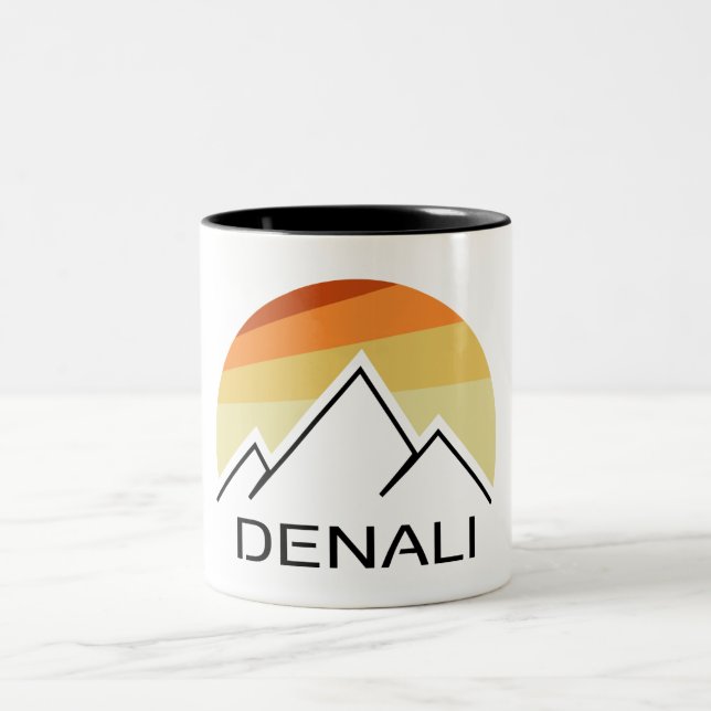 Caneca De Café Em Dois Tons Retro Denali Alaska (Centro)