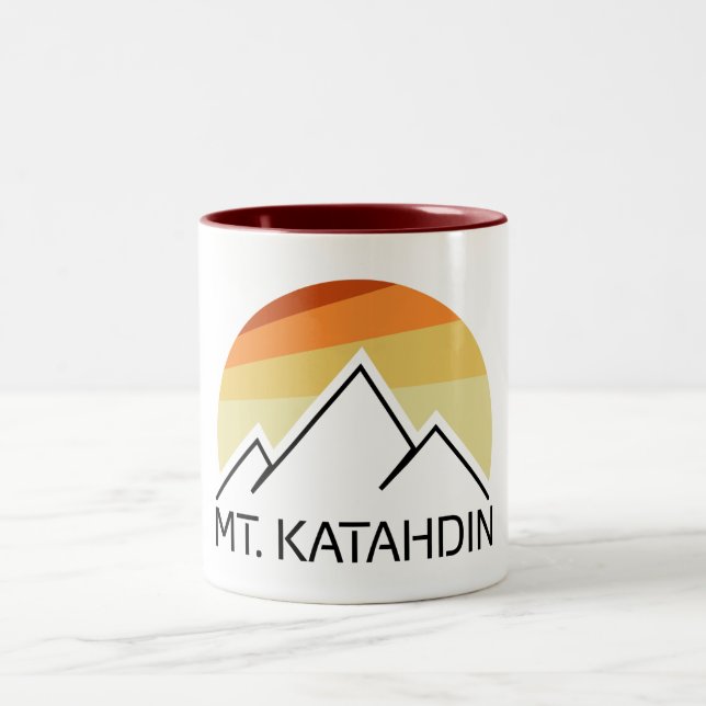 Caneca De Café Em Dois Tons Retro do Monte Katahdin (Centro)
