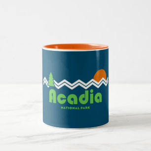 Caneca De Café Em Dois Tons Retro do Parque Nacional Acadia
