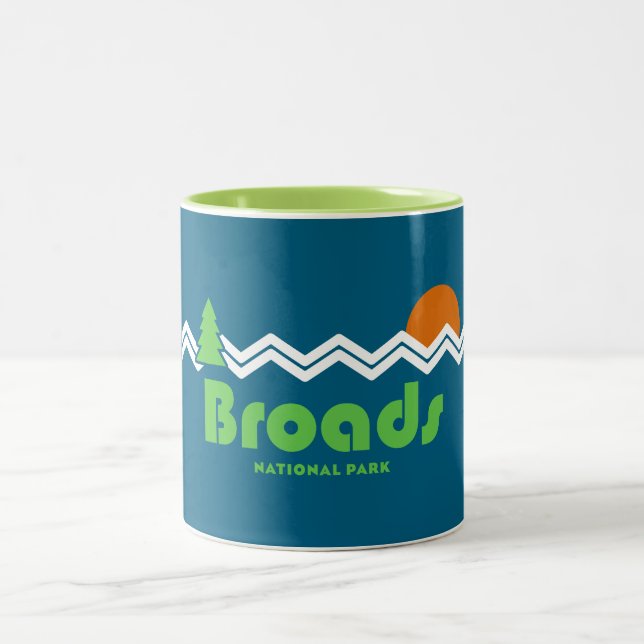 Caneca De Café Em Dois Tons Retro do Parque Nacional Broads (Centro)