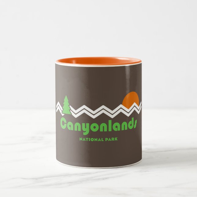 Caneca De Café Em Dois Tons Retro do Parque Nacional Canyonlands (Centro)