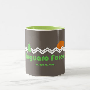 Caneca De Café Em Dois Tons Retro do Parque Nacional da Floresta Saguaro