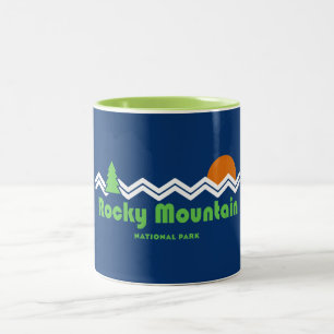 Caneca De Café Em Dois Tons Retro do Parque Nacional da Montanha Rocky