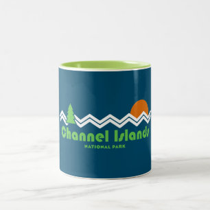 Caneca De Café Em Dois Tons Retro do Parque Nacional das Ilhas do Canal