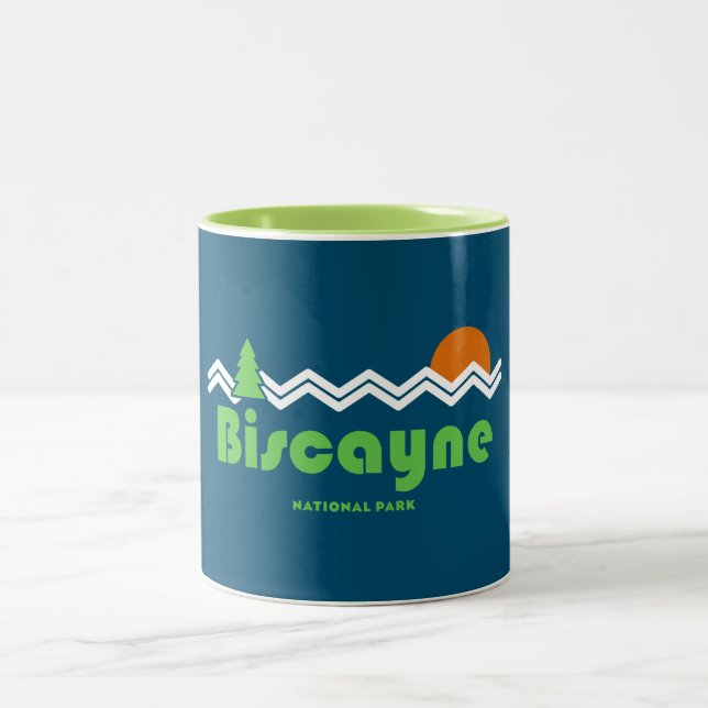 Caneca De Café Em Dois Tons Retro do Parque Nacional de Biscayne (Centro)