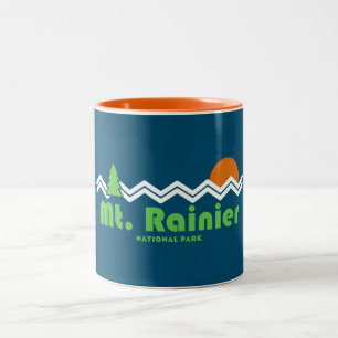 Caneca De Café Em Dois Tons Retro do Parque Nacional do Mt. Rainier