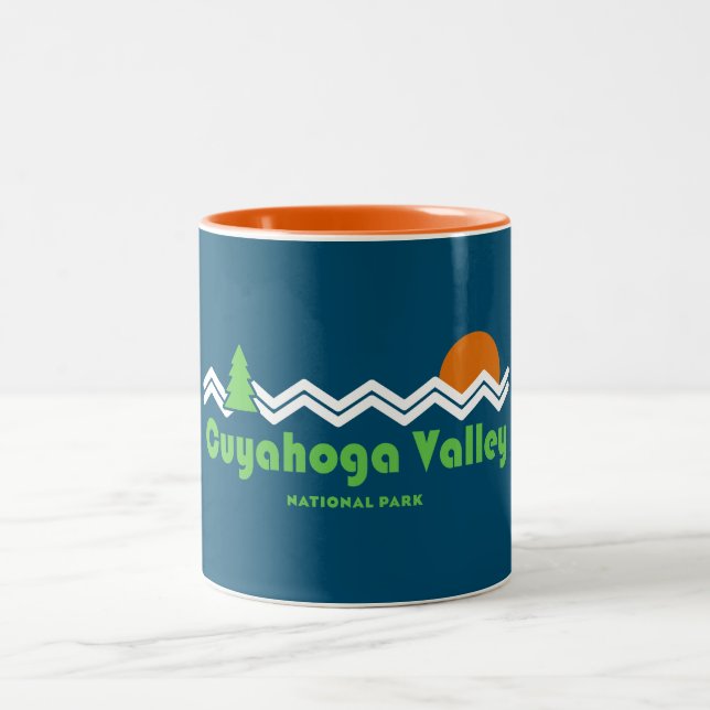 Caneca De Café Em Dois Tons Retro do Parque Nacional do Vale do Cuyahoga (Centro)