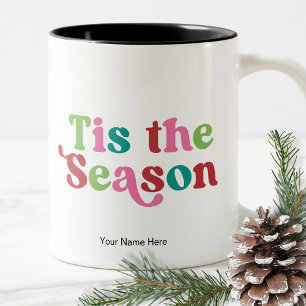 Caneca De Café Em Dois Tons Retro Este é o Natal do Feriado de Bright