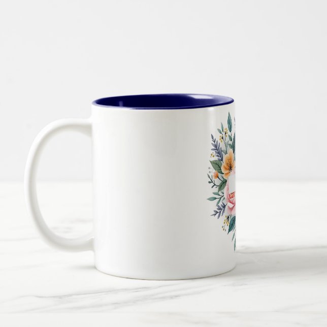 Caneca De Café Em Dois Tons Retro floral MMA (Esquerda)