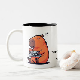 Caneca De Café Em Dois Tons Retro Gamer Capybara Mug – Old School Vibes