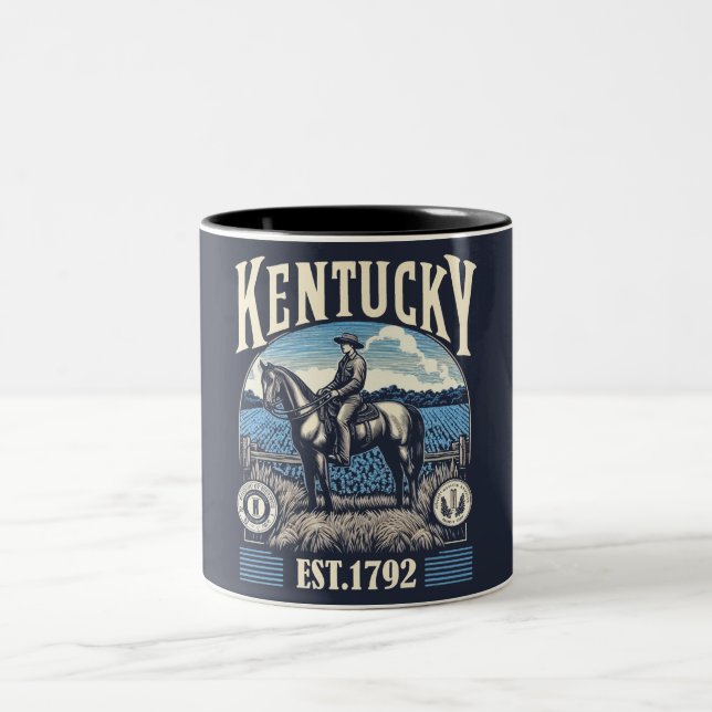 Caneca De Café Em Dois Tons Retro Kentucky (Centro)