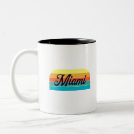 Caneca De Café Em Dois Tons Retro Miami