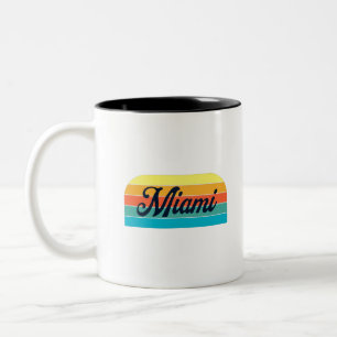 Caneca De Café Em Dois Tons Retro Miami