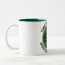 Caneca De Café Em Dois Tons Retro Mountain Watch Quote