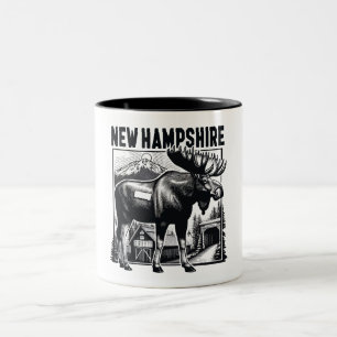 Caneca De Café Em Dois Tons Retro New Hampshire