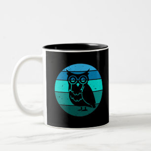 Caneca De Café Em Dois Tons Retro Owl