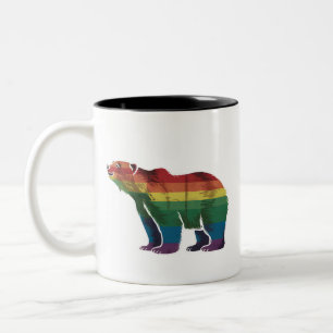 Caneca De Café Em Dois Tons Retro Polar Arco Arco-Íris Lésbica LGBT Orgulho ga