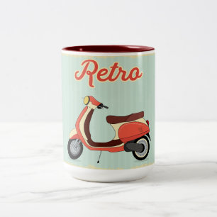 Caneca De Café Em Dois Tons Retro Vespa
