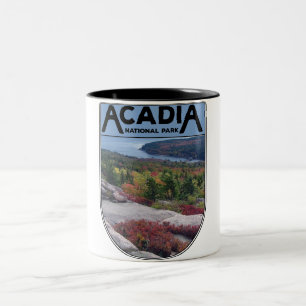 Caneca De Café Em Dois Tons Retro Vintage Acadia National Park Ilha Maine