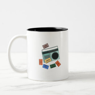 Caneca De Café Em Dois Tons Retro Vintage anos 80 Music