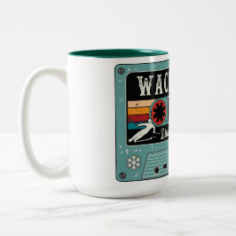 Caneca De Café Em Dois Tons Retro WMassachusetts Mountain Ski