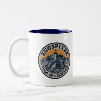 Caneca De Café Em Dois Tons Retro Zugspitze bávaro natureza presentes ao ar li