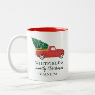 Caneca De Café Em Dois Tons Reunião de Natal da Família Avô Férias Personaliza
